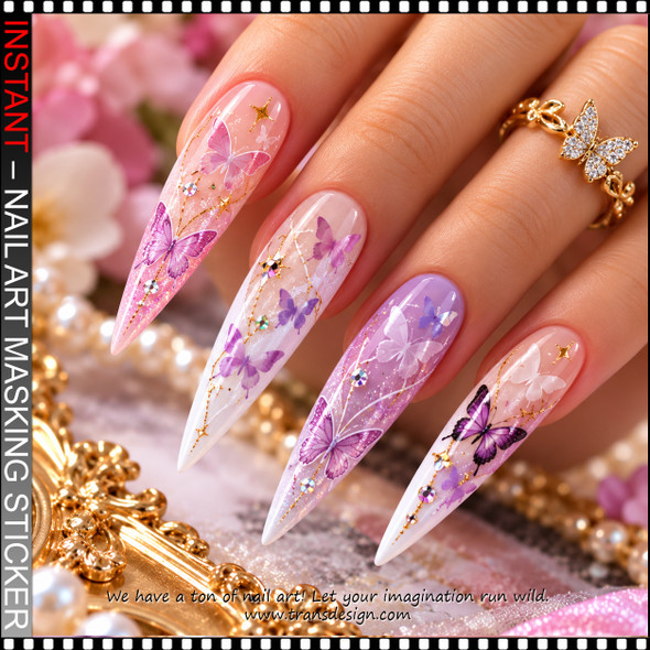 NAIL ART MASKING STICKERS – BUTTERFLIES #H-407