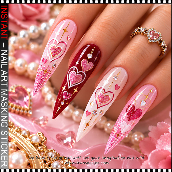 NAIL ART MASKING STICKERS – HEARTS #H-406