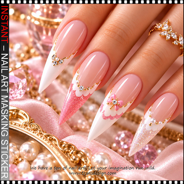 NAIL ART MASKING STICKERS – SCALLOPED FRENCH TIP #H-026