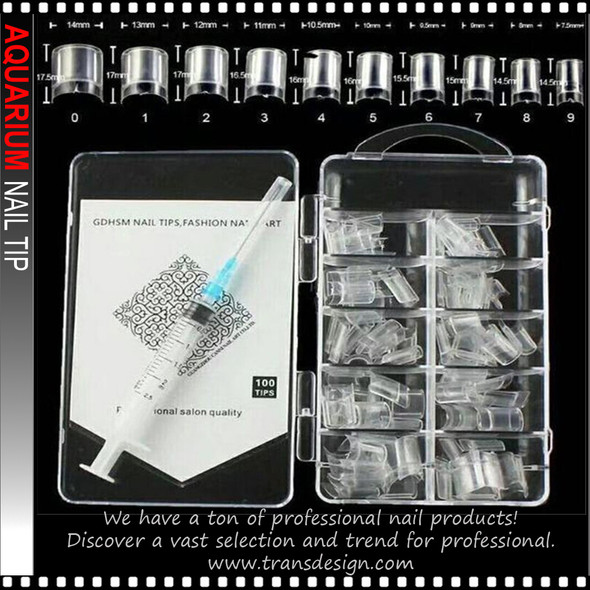 AQUARIUM NAILS TIPS WITH SYRINGE & 100 NAIL TIPS