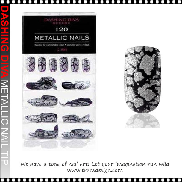 DASHING DIVA Metallic Crackle Nails - Heavy Metal *
