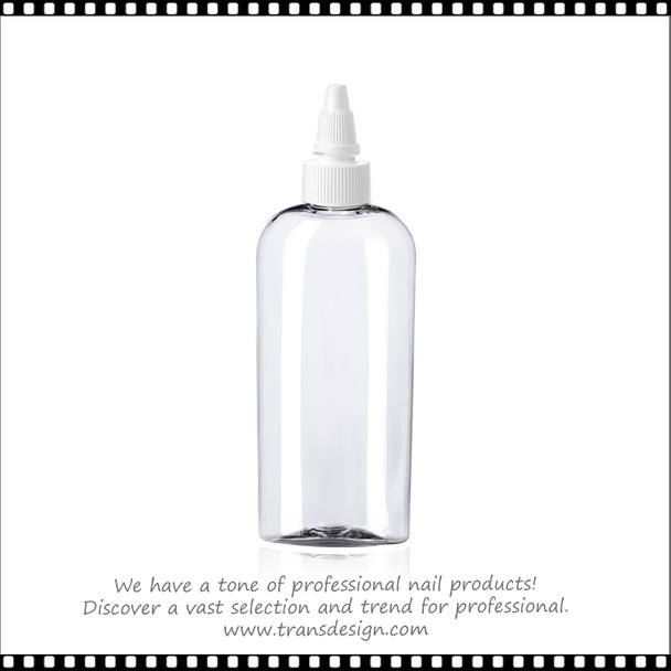 BOTTLE Oval Clear with Twist Top Cap 8oz.