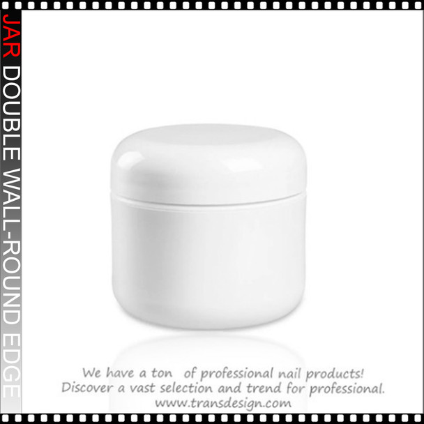 JAR White Double Wall Radius Jars with Dome Cap 0.5oz.