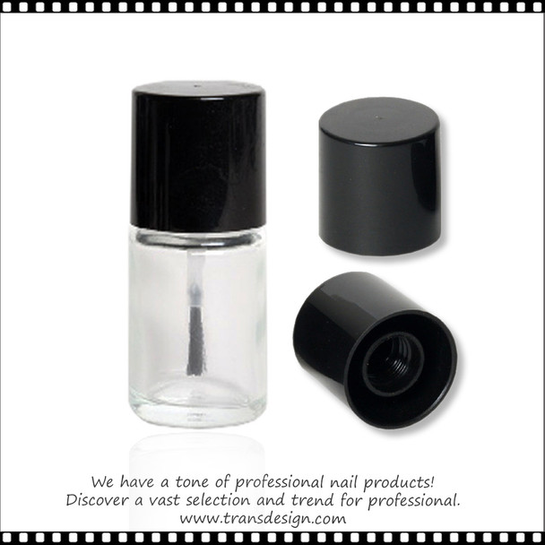 EMPTY GLASS BOTTLE - Black Cap/Brush 1oz 96/Tray