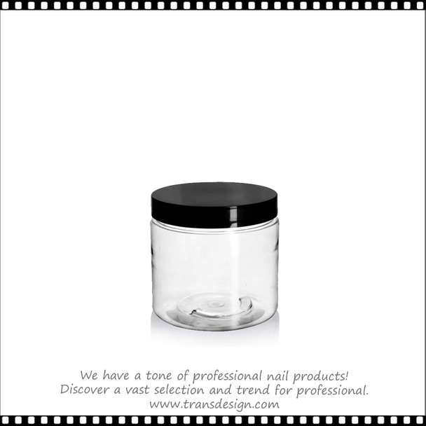 EMPTY JAR - Clear/Black Cap 1oz