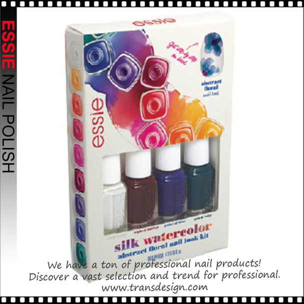 ESSIE POLISH Silk Watercolor-Abstract Floral Mini Cube 4/Pack