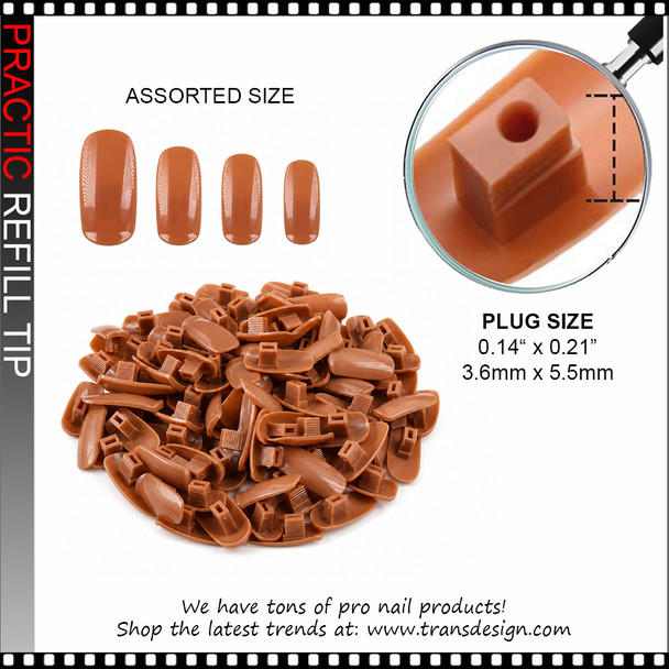 PRACTICE REFILL TIP For Nail Training 100/Bag