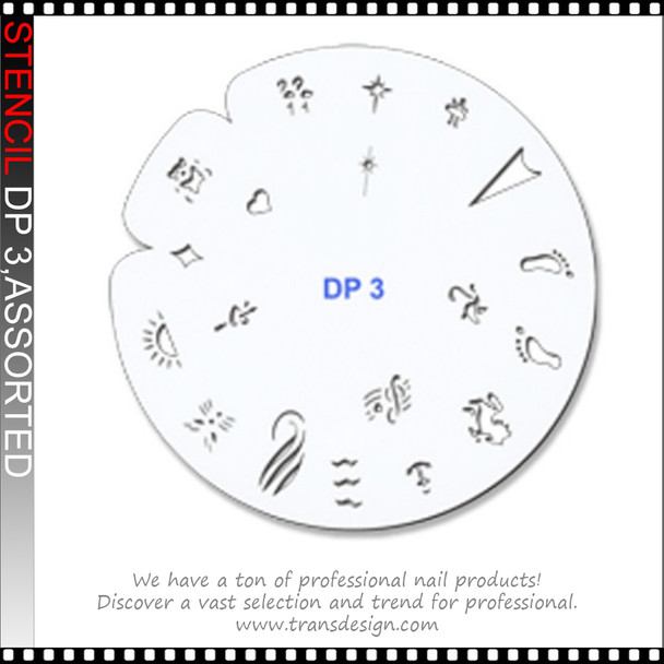 Stencil - DP3 Assortment (Foot, Flamingo, & Sun) 