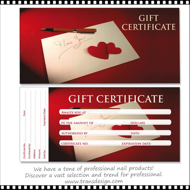  BERKELEY GIFT CERTIFICATE "Red Heart" 50/Book 