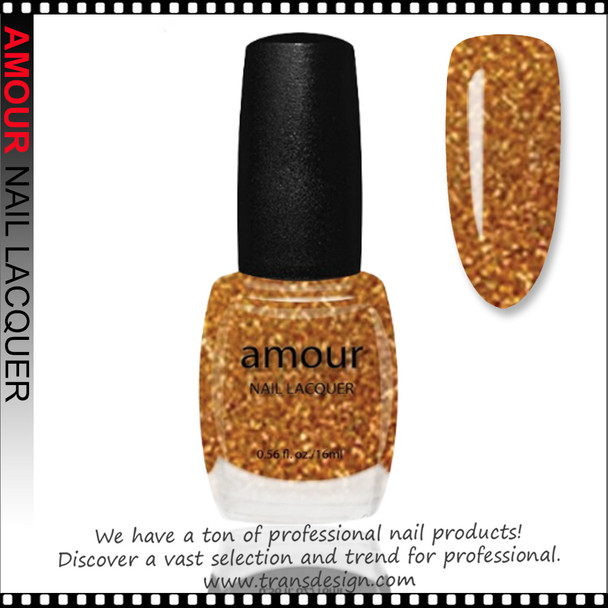 AMOUR Nail Lacquer - Gold Glitter 0.56oz