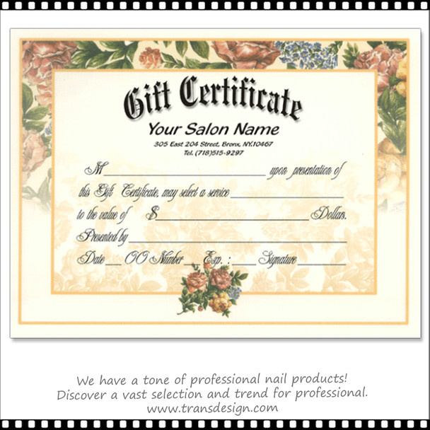 GIFT CERTIFICATE Victorian Rose  52/pk.