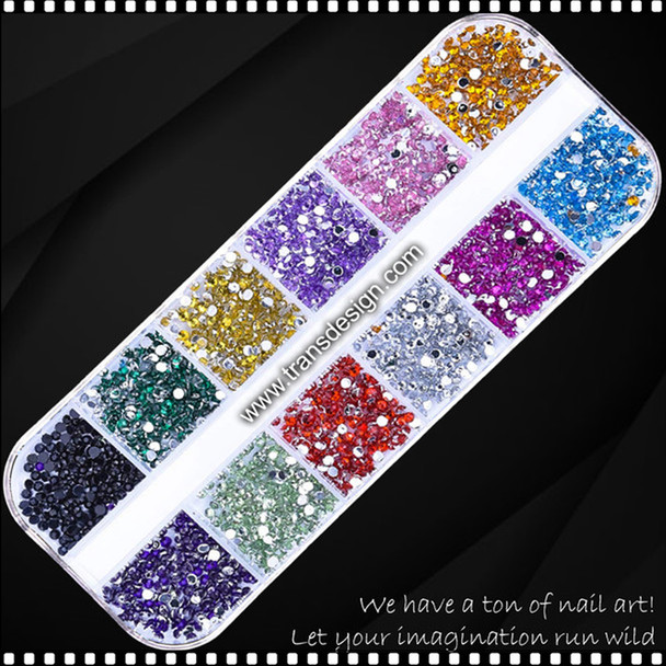 RHINESTONE CRYSTAL 12 Color, 5mm,  480 Count/Case ZSH-031