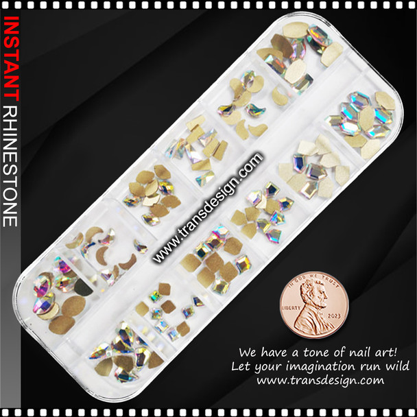 RHINESTONE CRYSTAL AB 12 Assorted Shape 120/Case #1