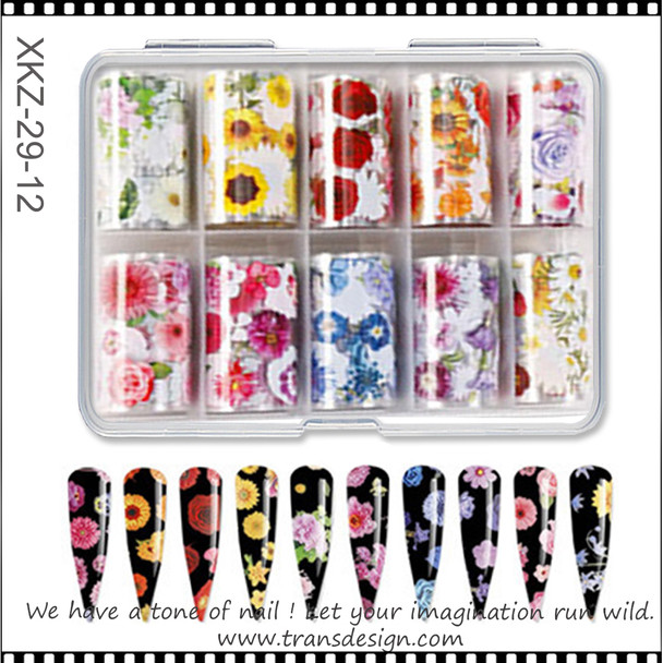 INSTANT FOIL Large Flower ,10 Rolls/Case #XKZ-29-12