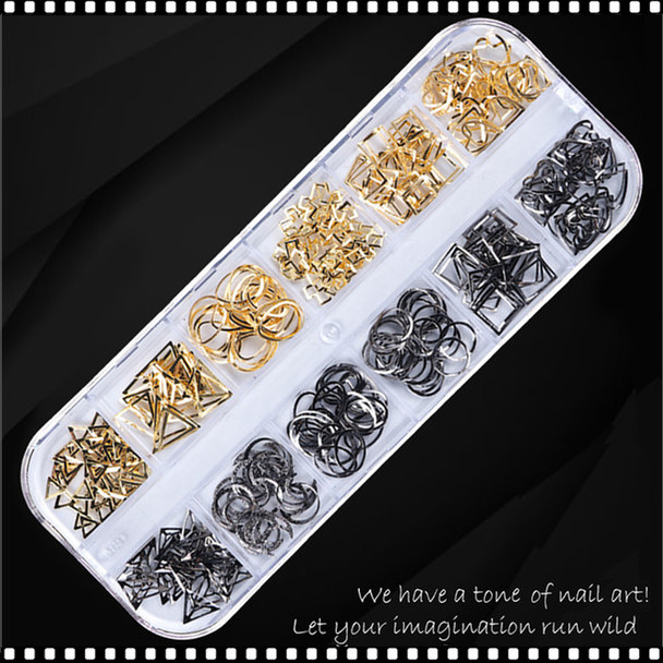 NAIL CHARM ALLOY Gold, Gun Metal Assorted #08