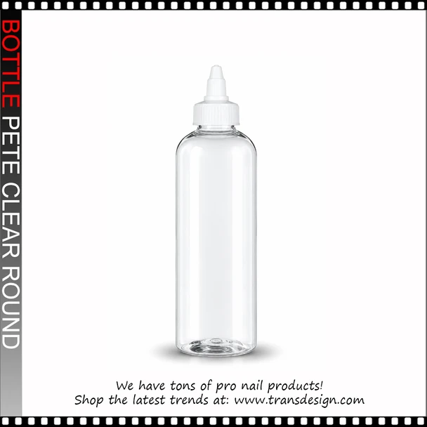 BOTTLE PETE Clear Round with Twist Top Cap 4oz.