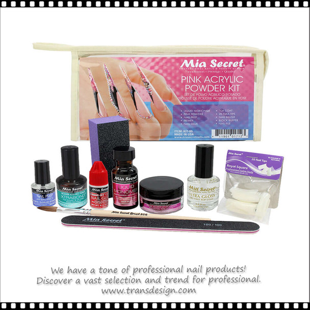 MIA SECRET 10pcs Pink Acrylic Nail Kit KIT05