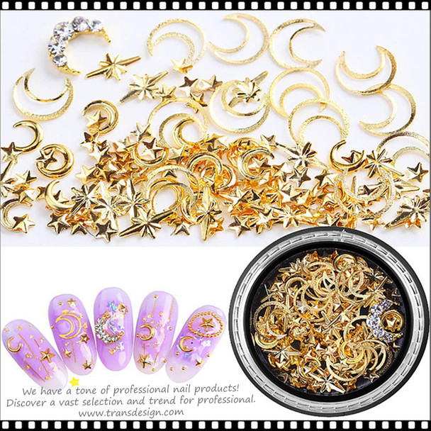 NAIL CHARM ALLOY Moon & Stars Assorted #02