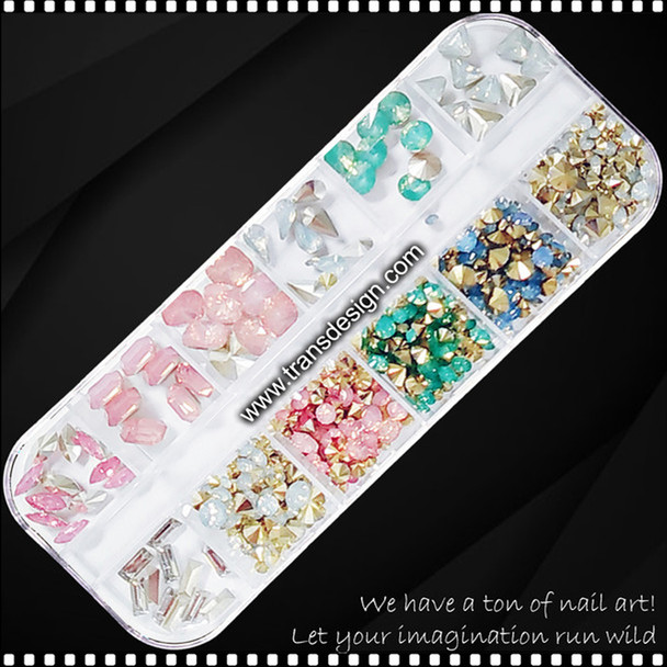 RHINESTONE CRYSTAL Clear & Frosted, Assorted/Case