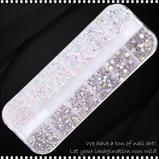 RHINESTONE CRYSTAL Clear Iridescent/Crystal AB 1440/12 Compartment