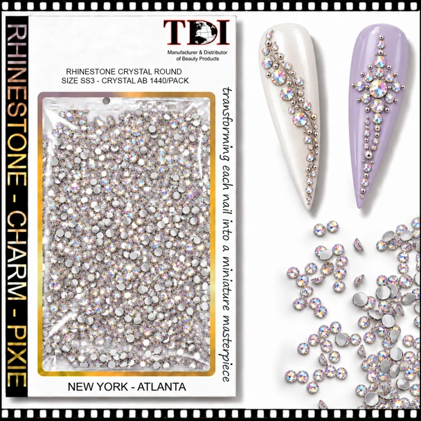 RHINESTONE CRYSTAL Round, Size SS3, Crystal AB 1440/Pack