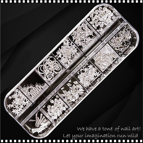 NAIL CHARM ALLOY Silver Assorted Case #ZSH-009