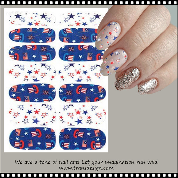 NAIL STICKER Flags, USA Flag #YMY2188