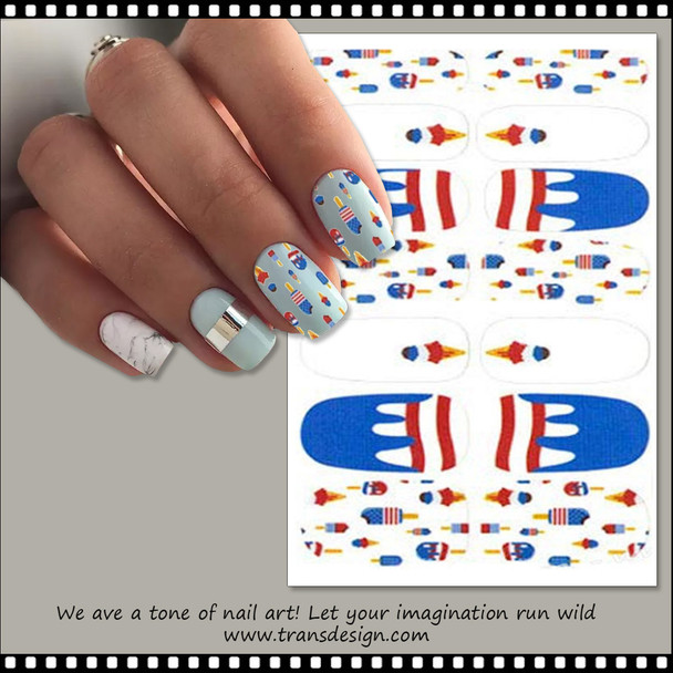 NAIL STICKER Flags, USA Flag #YMY2191