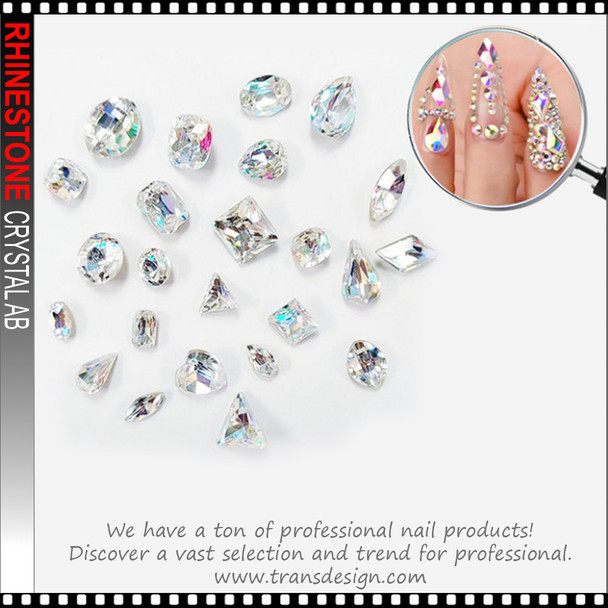 RHINESTONE CRYSTAL AB Cone Back Assorted Design 22/Pack *