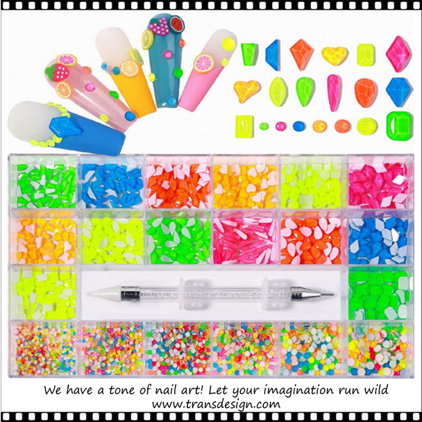 RHINESTONE PRO. Crystal Neon Color 2390 Assorted/Case