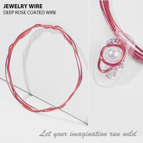 JEWELRY WIRE Deep Rose 0.02" Diameter x 40" Length