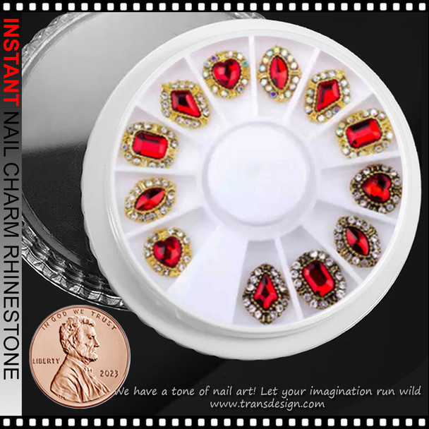 RHINESTONE METAL ALLOY Assorted 12 Design/Wheel YPB-05
