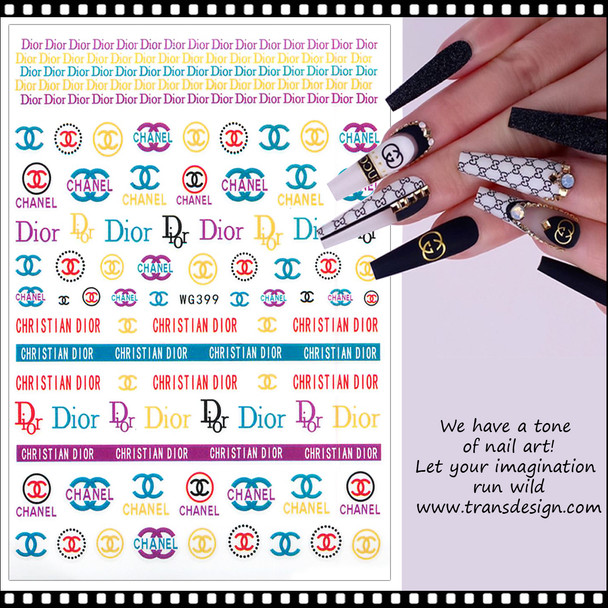 NAIL STICKER Brands Name, DIOR #WG399