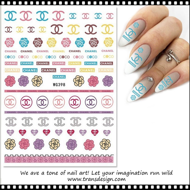 NAIL STICKER Brands Name, CHANEL #WG398