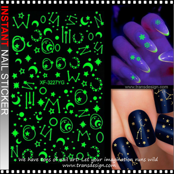 NAIL STICKER Luminous, Zodiac, Constellations #XF3227YG