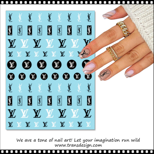 NAIL STICKER Brands Name, LOUIS VUITTON & YVES SAINT LAURENT #Z-D4613