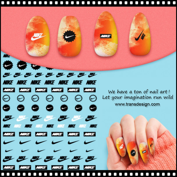 NAIL STICKER – NIKE BLACK & WHITE LOGOS #Z-D4626 - TDI, Inc