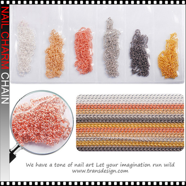 NAIL CHAIN Assorted Color 6/Pack #XF-005