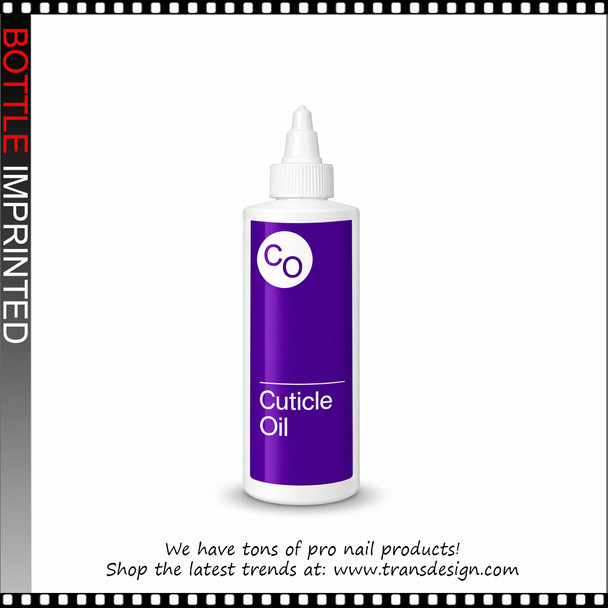 BOTTLE Imprinted 'CUTICLE OIL' with Twist Top Cap 8oz