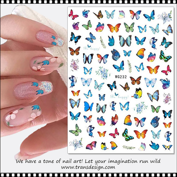 NAIL STICKER Animal, Butterfly #WG232