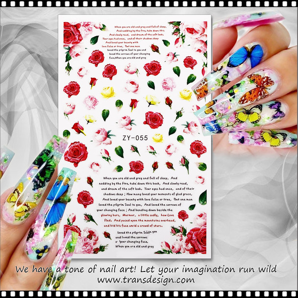 NAIL STICKER Spring, Assorted Flower #ZY-055