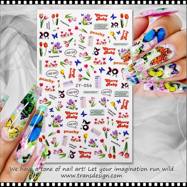 NAIL STICKER Spring, Assorted Flower #ZY-056