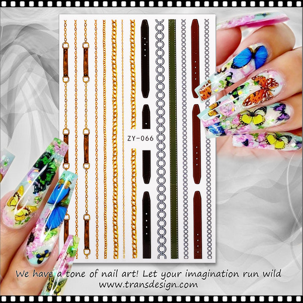 NAIL STICKER Stripe, Assorted Rope #ZY-066