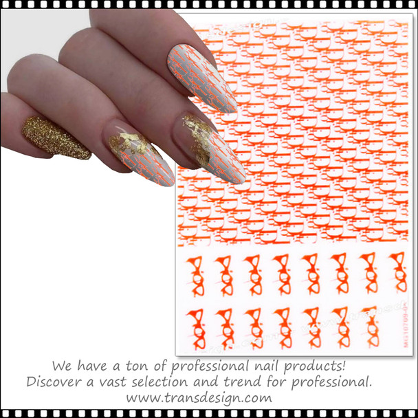 NAIL STICKER Brands Name, Neon Red DIOR #MG10709-04