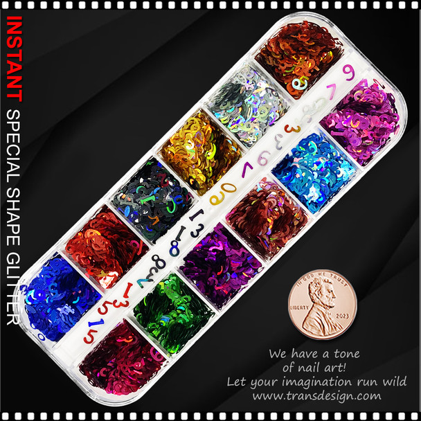 INSTANT GLITTER Assorted Hologram Number Case