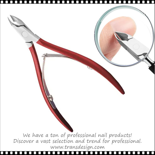CUTICLE NIPPER Stainless Steel Full Jaw #16 Red