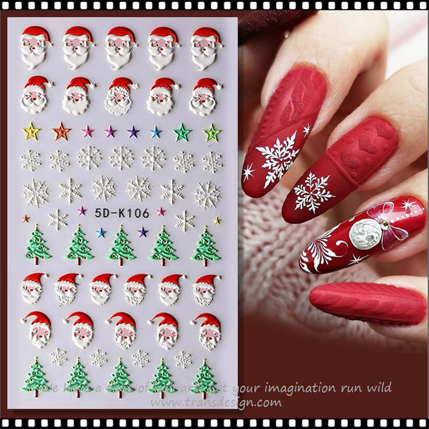 NAIL STICKER 3D Winter, Christmas #5D-K106