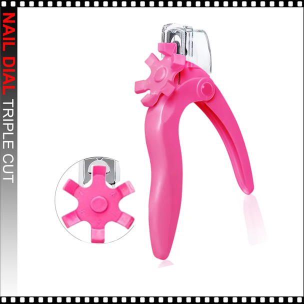 TRIPLE CUT Nail Dial with Cutting Guide Pink