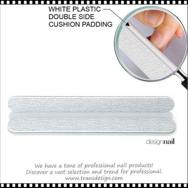 DESIGN NAIL Cushion Files Zebra 80/100 Grit 7" 50/Pack