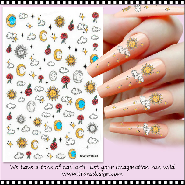 NAIL STICKER Spring, Sun, Flower & Sky #MG10715-04